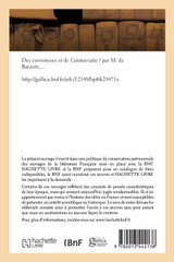 Des communes et de l'aristocratie