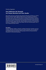 Zum Politischen der Dramatik von Thomas Bernhard und Peter Handke Zum Politischen der Dramatik von Thomas Bernhard und Peter Handke