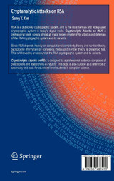 Cryptanalytic Attacks on RSA Cryptanalytic Attacks on RSA