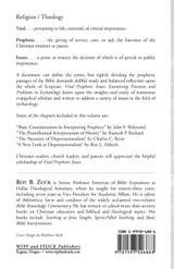 Vital Prophetic Issues