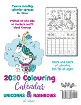 2020 Colouring Calendar Unicorns & Rainbows (UK Edition)