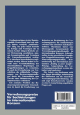 Verrechnungspreise für Sachleistungen im internationalen Konzern Verrechnungspreise für Sachleistungen im internationalen Konzern