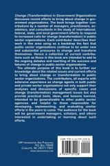 Change (Transformation) in Public Sector Organizations Change (Transformation) in Public Sector Organizations