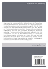 Organisation und Finanzierung der Verwaltung Organisation und Finanzierung der Verwaltung