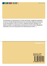 Anreizsysteme für das mittlere Management als Teil der wertorientierten Unternehmensführung Anreizsysteme für das mittlere Management als Teil der wertorientierten Unternehmensführung