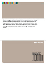 Der Beitrag von Immanuel Kant (1724 - 1804) zur Vorgeschichte der Internationalen Organisationen