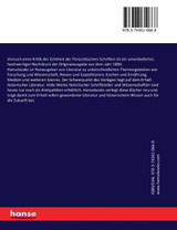 Versuch einer Kritik der Echtheit der Paracelsischen Schriften Versuch einer Kritik der Echtheit der Paracelsischen Schriften