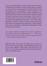 Decadences - Morality and Aesthetics in British Literature.