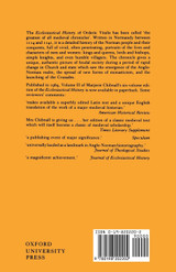 The Ecclesiastical History of Orderic Vitalis The Ecclesiastical History of Orderic Vitalis