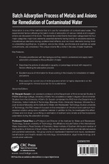 Batch Adsorption Process of Metals and Anions for Remediation of Contaminated Water