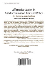 Affirmative Action in Antidiscrimination Law and Policy Affirmative Action in Antidiscrimination Law and Policy