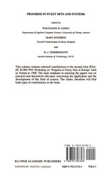 Progress in Fuzzy Sets and Systems