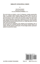 Morality and Rational Choice