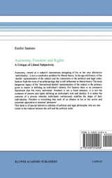 Autonomy, Freedom and Rights Autonomy, Freedom and Rights