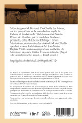 Mémoire pour M. Bertrand Du Chailla des Arènes