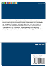 Cloud Computing für kleine und mittelständische Unternehmen. Chancen und Herausforderungen für die IT