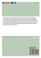 Die Bedeutung von Freiarbeit und Montessori-Pädagogik in der Grundschule Die Bedeutung von Freiarbeit und Montessori-Pädagogik in der Grundschule
