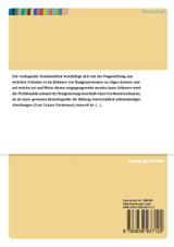 Wahrheit und Lüge in Budgetprozessen