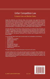 Unfair Competition Law. European Union and Member States Unfair Competition Law. European Union and Member States