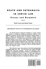Death and Euthanasia in Jewish Law