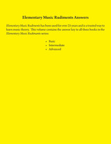 Elementary Music Rudiments Answers