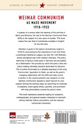 Weimar Communism as Mass Movement 1918-1933
