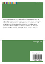 Morphologie und ihre Teilbereiche. Ein Überblick