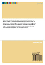 Netzwerkbildung und -management als Erfolgsfaktoren. Interorganisationale Netzwerke