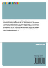 Theoretische und praktische Betrachtung von Wissenschaftskommunikation unter besonderer Berücksichtigung des Sender/Empfänger-Verhältnisses