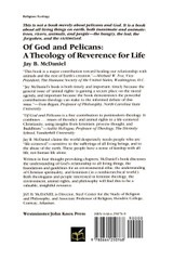 Of God and Pelicans