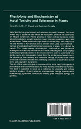 Physiology and Biochemistry of Metal Toxicity and Tolerance in Plants Physiology and Biochemistry of Metal Toxicity and Tolerance in Plants