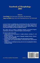 Yearbook of Morphology 2003