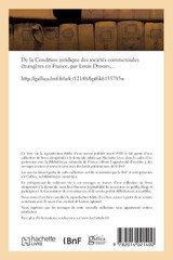 De la Condition juridique des sociétés commerciales étrangères en France De la Condition juridique des sociétés commerciales étrangères en France