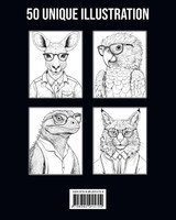 Animaux à Lunettes Livre de Coloriage Animaux à Lunettes Livre de Coloriage