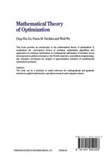 Mathematical Theory of Optimization