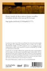 Pensées morales de divers auteurs chinois