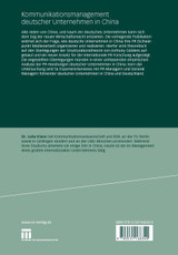 Kommunikationsmanagement deutscher Unternehmen in China Kommunikationsmanagement deutscher Unternehmen in China