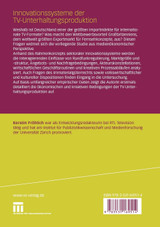 Innovationssysteme der TV-Unterhaltungsproduktion Innovationssysteme der TV-Unterhaltungsproduktion