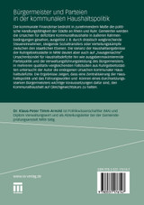 Burgermeister Und Parteien in Der Kommunalen Haushaltspolitik