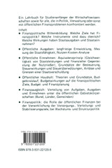 Öffentliche Finanzen Öffentliche Finanzen