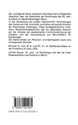 Geschichte der deutschen Psychologie im 20. Jahrhundert Geschichte der deutschen Psychologie im 20. Jahrhundert