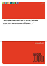 Hayek as a liberal - His contribution to politics and economic