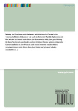 Das Verhältnis von Familie und Schule am Beispiel des Privatschulwesens Das Verhältnis von Familie und Schule am Beispiel des Privatschulwesens