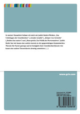 Zur Radikalität der Geschlechtertheorie von Judith Butler Zur Radikalität der Geschlechtertheorie von Judith Butler