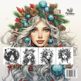 Christmas Girls Coloring Book for Adults