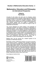 Mathematics Education and Philosophy