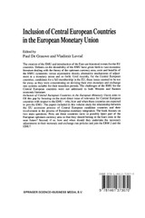 Inclusion of Central European Countries in the European Monetary Union Inclusion of Central European Countries in the European Monetary Union