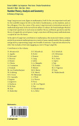 Number Theory, Analysis and Geometry