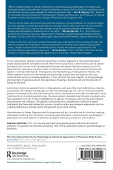 Psychotherapy for People Diagnosed with Schizophrenia Psychotherapy for People Diagnosed with Schizophrenia