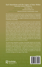 Karl Mannheim and the Legacy of Max Weber